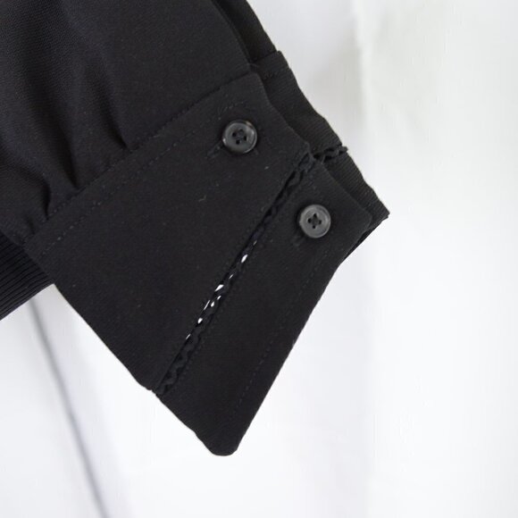 Aritzia Wilfred Delaney Black Lace Panel Long Sleeve Blouse Sz M - Picture 6 of 11